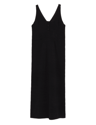 

Autograph Vestido estilo combinación a media pierna con lino de escote en picoWomens - Black, Black
