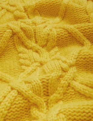 

Womens Autograph Wool Rich Cable Knit Crew Neck Jumper - Bright Gold, Bright Gold