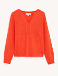 Notch Neck Jumper with Wool