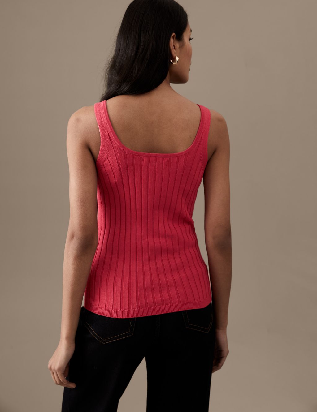 Silk Rich Ribbed Knitted Vest image 4