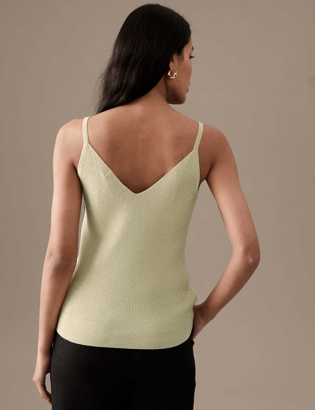 Sparkly Ribbed V-Neck Knitted Vest image 4