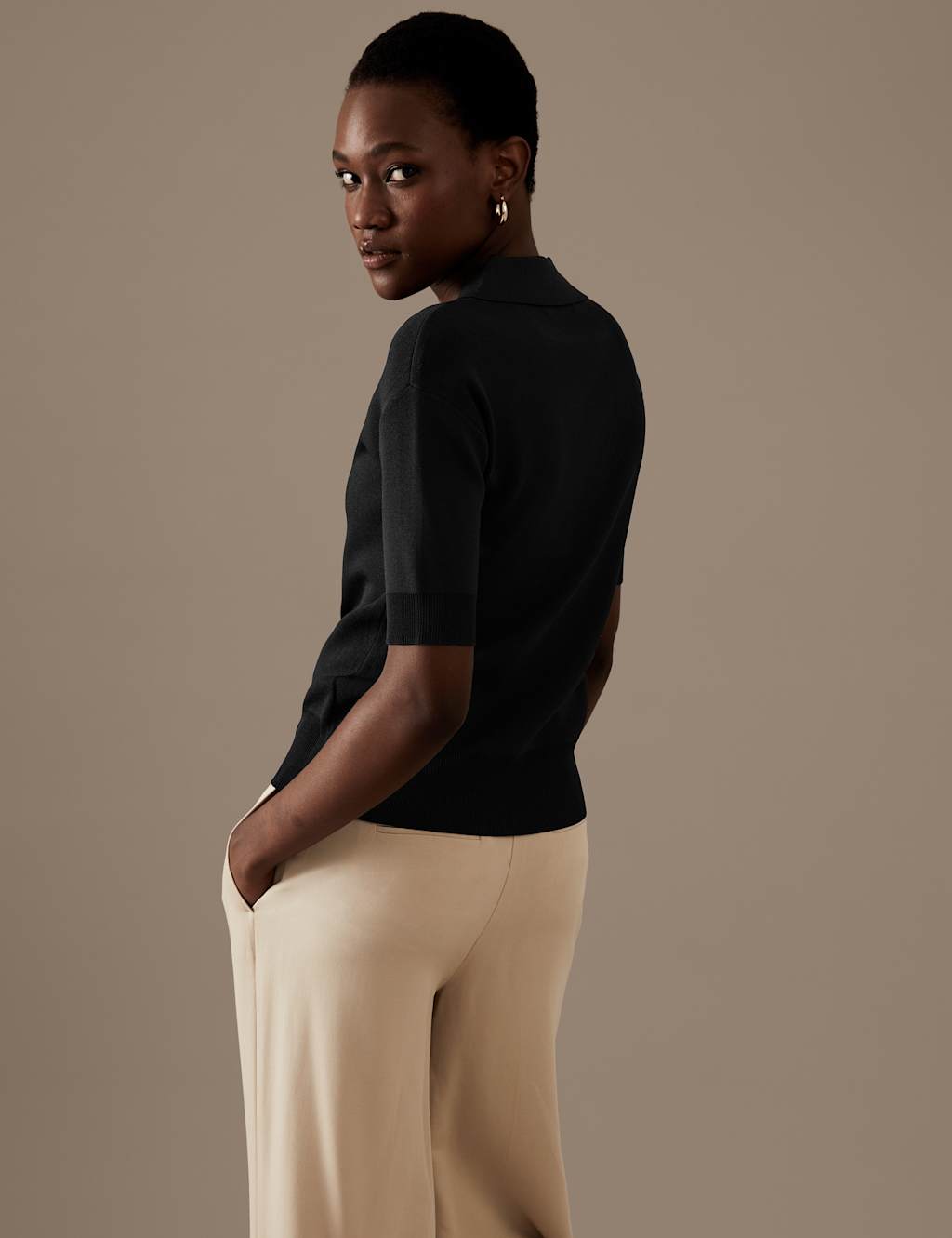 Collared Relaxed Knitted Top image 4