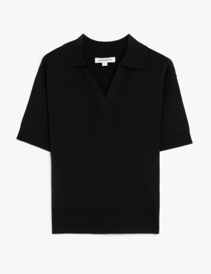 Collared Relaxed Knitted Top