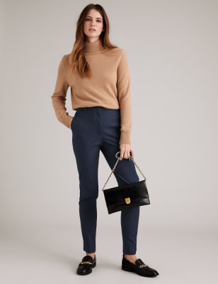 beige ankle grazer trousers