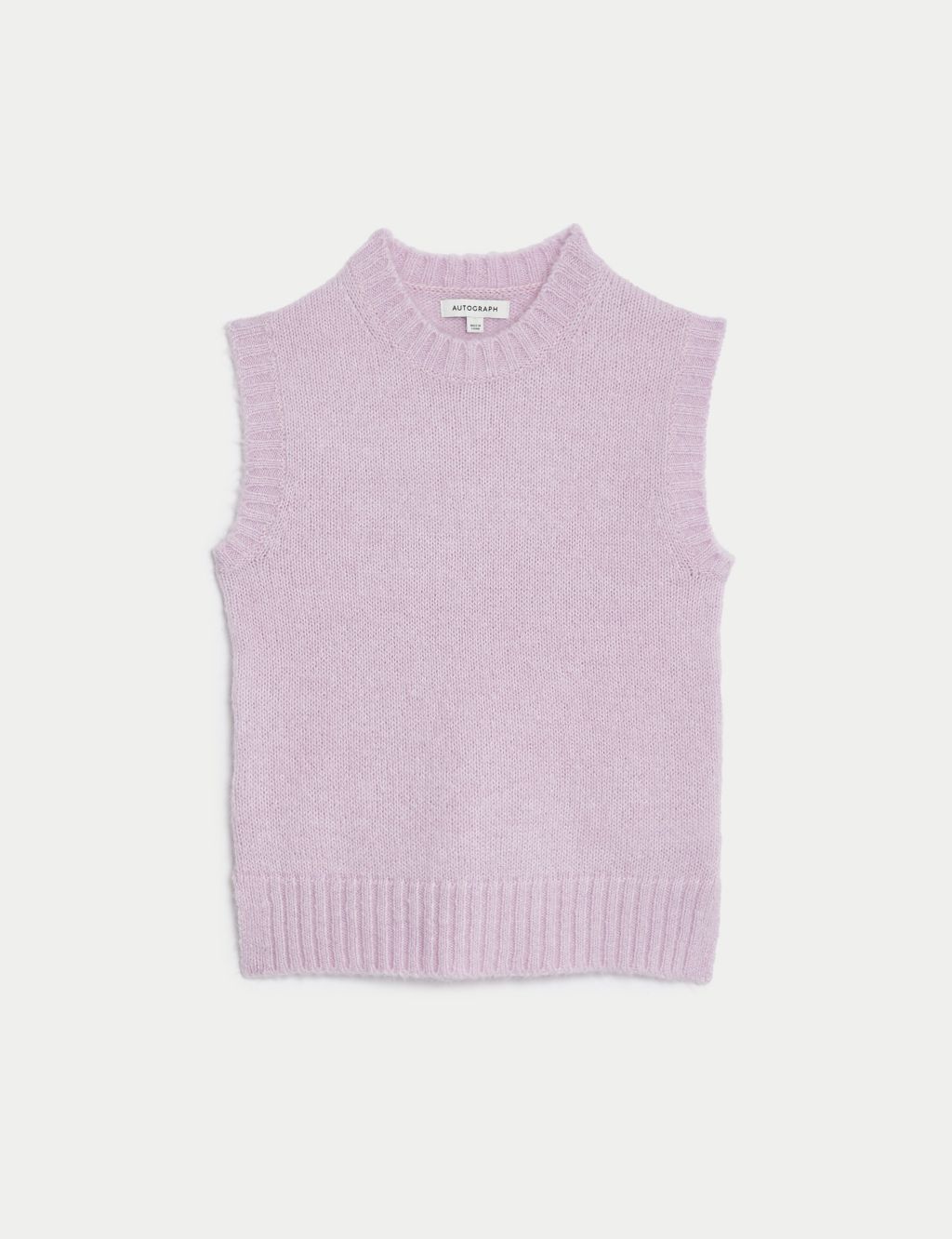 Crew Neck Knitted Jumper Vest with Mohair image 2