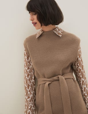 

Womens Autograph Funnel Neck Knitted Vest with Cashmere - Spice, Spice