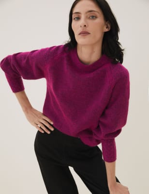 

Womens Autograph Wool Blend Puff Sleeve Jumper - Pink, Pink