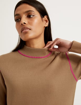 

Womens Autograph Double Faced Funnel Neck Jumper - Dark Almond, Dark Almond