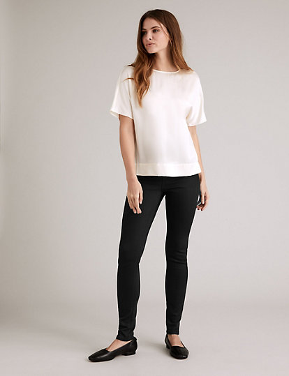 Stay New™ Skinny Button Front Jeans