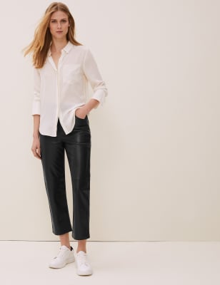 cropped leather trousers