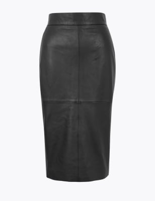 marks and spencer faux leather pencil skirt