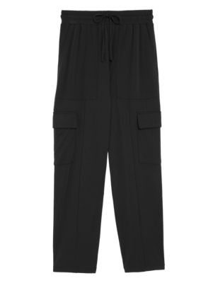 

Womens Autograph Modal Rich Cargo Tapered Cropped Trousers - Black, Black