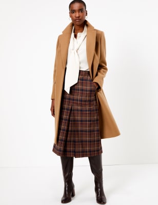 Brown check outlet skirt