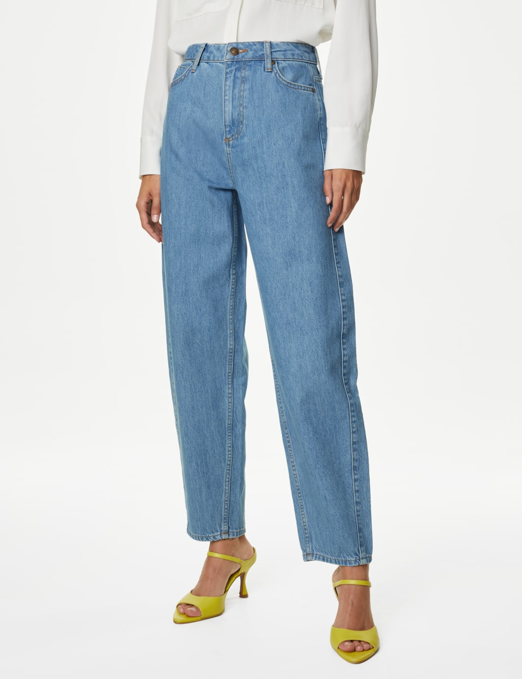 Relaxed High Waisted Straight Leg Jeans image 2