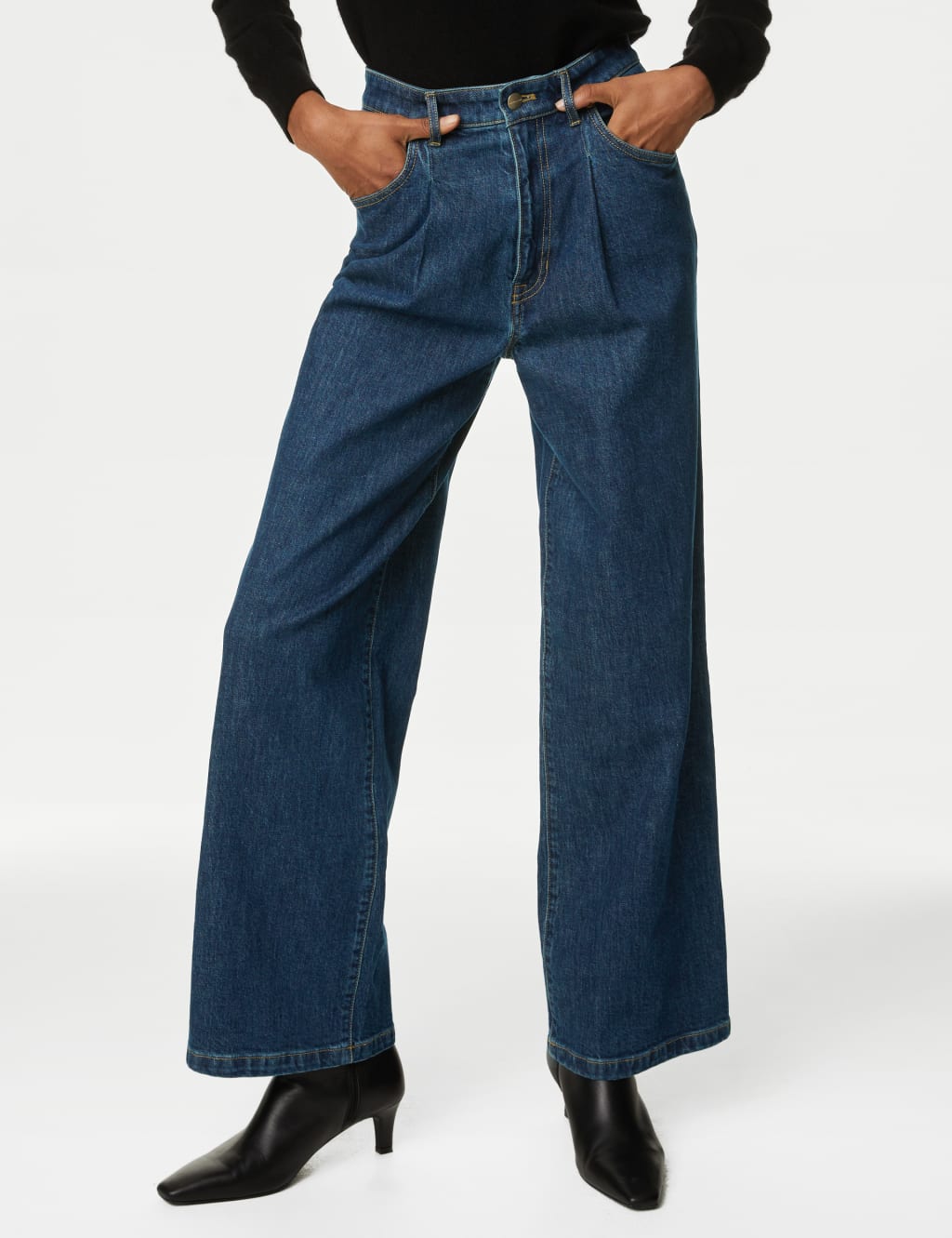 Italian Denim High Waisted Wide Leg Jeans image 4