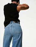 Jeans van Lyocell™-mix met hoge taille en wijde pijpen