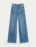 Jeans van Lyocell™-mix met hoge taille en wijde pijpen