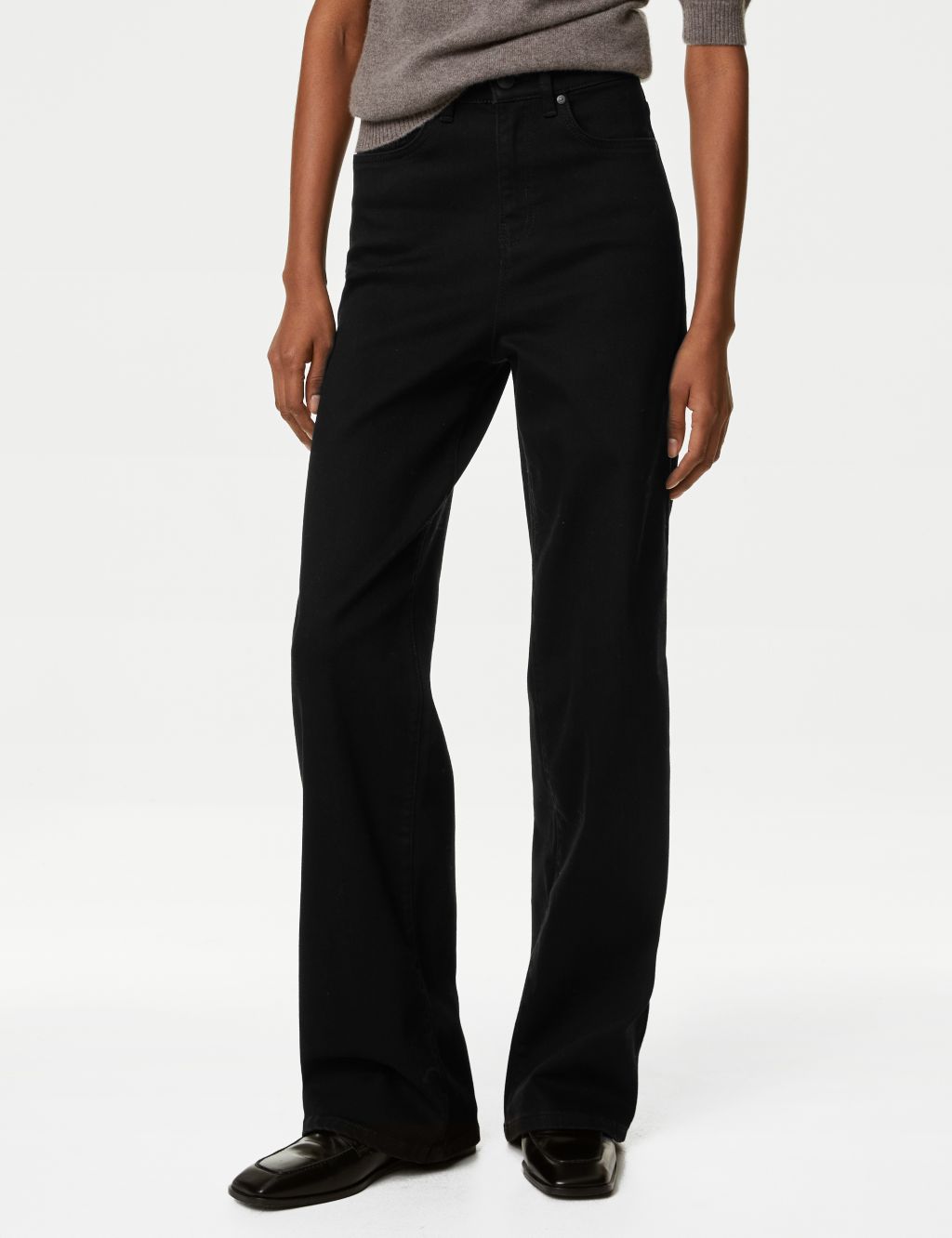 Lyocell™ Blend High Waisted Wide Leg Jeans image 4