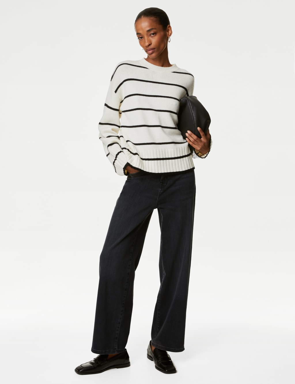 High Waisted Wide Leg Cropped Jeans image 1