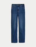 Jeans van Lyocell™-mix met hoge taille en rechte pijpen