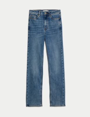 Lyocell™ Blend High Waisted Straight Leg Jeans