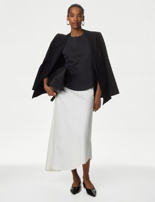 

Womens Autograph Cotton Rich Maxi Asymmetric Skirt - Soft White, Soft White