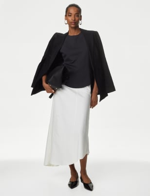 

Autograph Falda de algodón maxi con diseño asimétricoWomens - Soft White, Soft White
