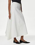 Cotton Rich Maxi Asymmetric Skirt | M&S VN