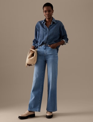 

Autograph Jeans de pata ancha de cintura alta premiumWomens - Bright Indigo, Bright Indigo