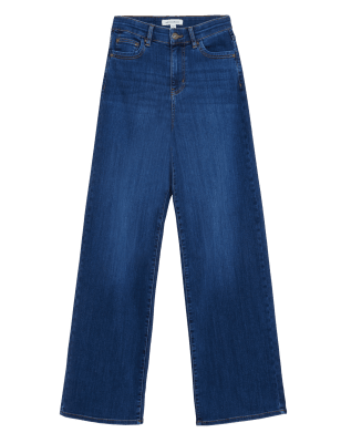 

Womens Autograph Luxury High Waisted Wide Leg Jeans - Light Indigo, Light Indigo