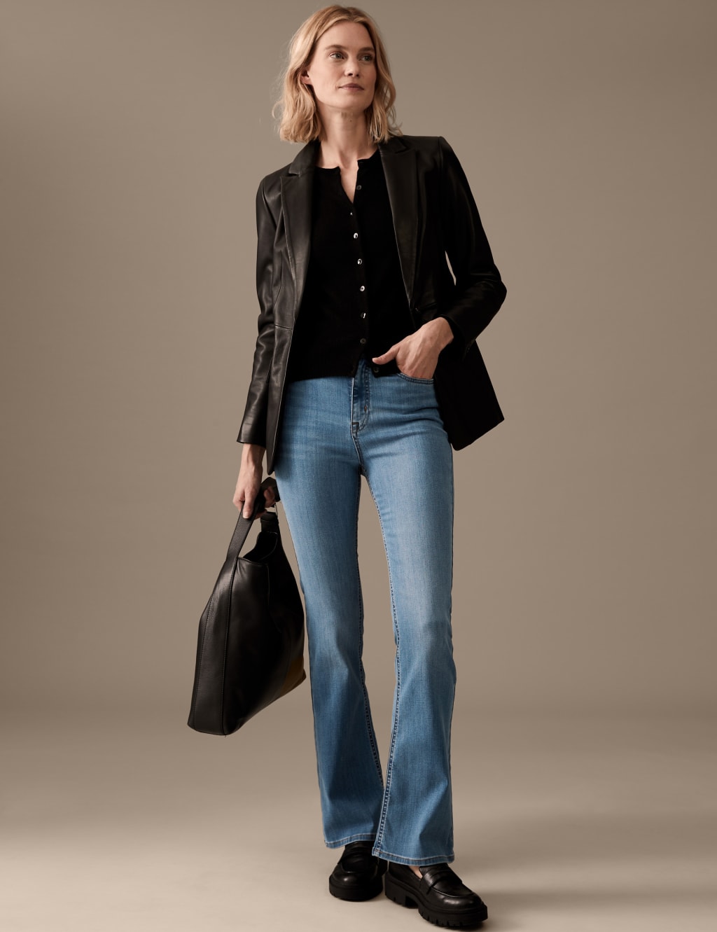 Luxury High Waisted Flared Jeans image 1