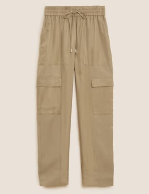 

Womens Autograph Jogginghose aus reinem Tencel™ im Utility-Stil mit Kordelzug - Spice, Spice