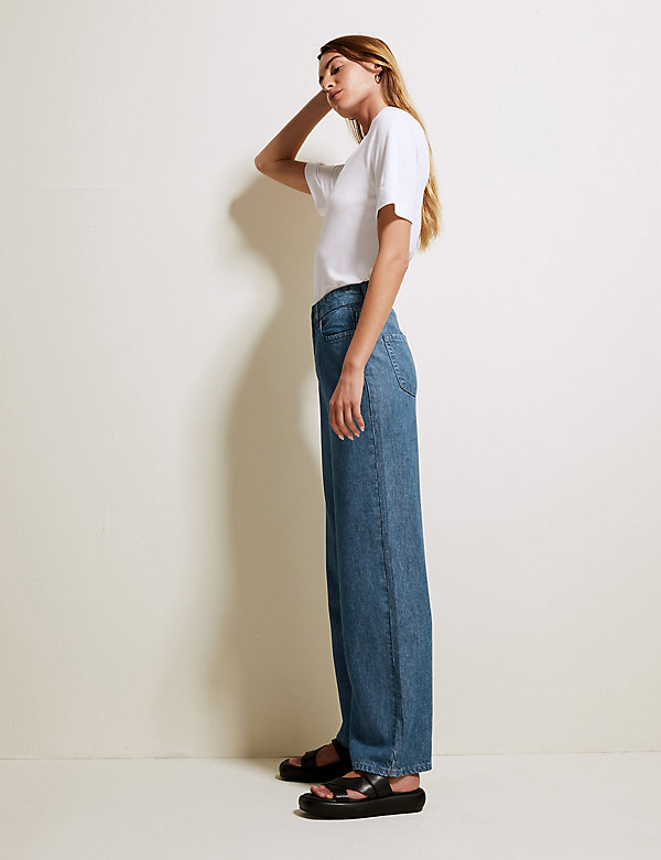 Pure Tencel™ High Waisted Wide Leg Jeans - TW