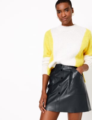 Leather A Line Mini Skirt Skirts Marks And Spencer Dubai