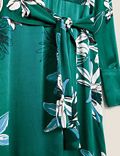 Floral V-Neck Midaxi Wrap Dress