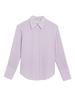 

Womens Autograph Pure Silk Long Sleeve Shirt - Pale Lilac, Pale Lilac