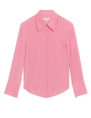 

Womens Autograph Pure Silk Long Sleeve Shirt - Medium Rose, Medium Rose