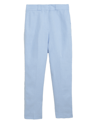 

Womens Autograph Bundfaltenhose aus reinem irischem Leinen - Chambray, Chambray