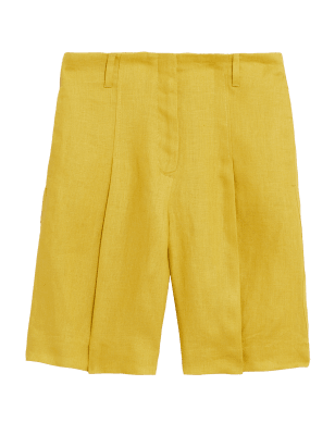 

Womens Autograph Hoch geschnittene Shorts aus reinem irischen Leinen - Citrus, Citrus