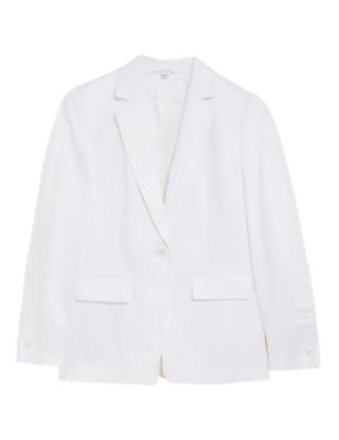 

Womens Autograph Linen Blend Tailored Single Breasted Blazer - Soft White, Soft White