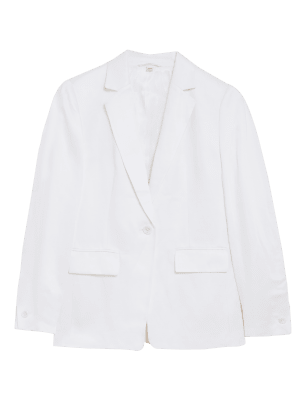 

Womens Autograph Linen Blend Tailored Single Breasted Blazer - Soft White, Soft White