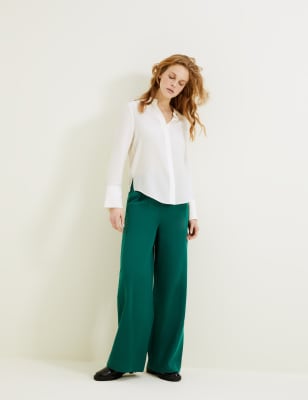 

Womens Autograph Pure Tencel™ Pleated Wide Leg Trousers - Bottle Green, Bottle Green