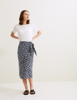 CINK Women Green  White Polka Dots Printed Midi Wrap Skirt main image 1