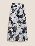 Cupro Rich Floral Maxi Slip Skirt