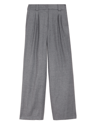 

Autograph Pantalón de espiga de pata ancha con lanaWomens - Grey Marl, Grey Marl