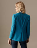 Einreihiger Blazer aus Wollmischung mit Seide