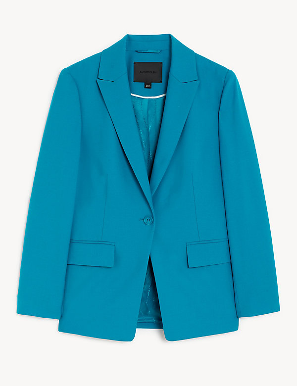 Wool Blend Single Breasted Blazer with Silk - LV
