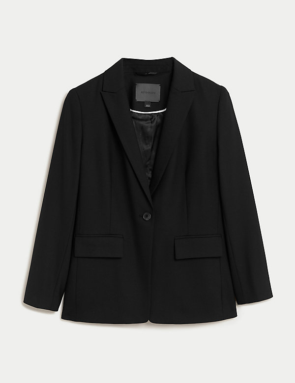 Wool Blend Single Breasted Blazer with Silk - AT