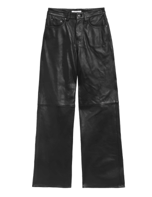 

Autograph Pantalón de piel de pata anchaWomens - Black, Black