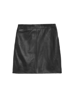 

Autograph Minifalda de piel de corte en AWomens - Black, Black